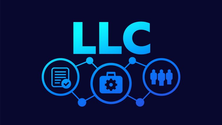 3 Ways an LLC Can Protect Your Job Providing Agency - an LLC logo on a dark blue background.